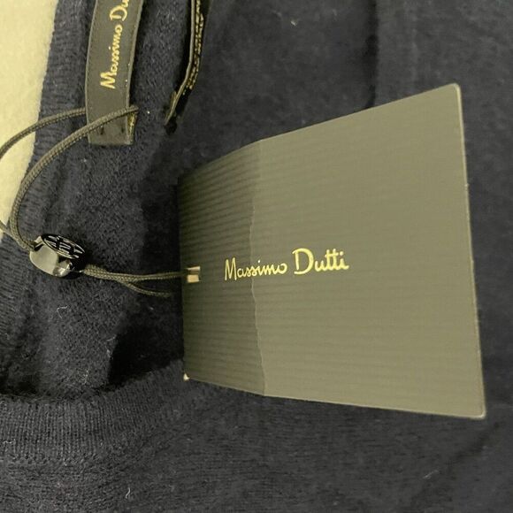 Massimo Dutti Mens 100 Cashmere Sweater XL Blue Long Sleeve 0908/333 NWT - Picture 9 of 11